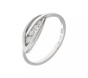 Prsteň z bieleho zlata 2077