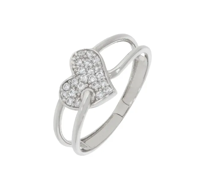 Prsteň z bieleho zlata 2611