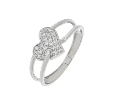Prsteň z bieleho zlata 2611