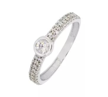 Prsteň z bieleho zlata 2612