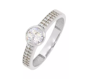 Prsteň z bieleho zlata 2613