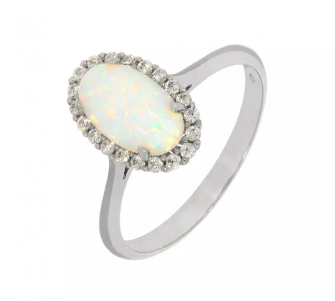 Prsteň z bieleho zlata 2205