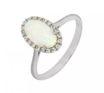 Prsteň z bieleho zlata 2205